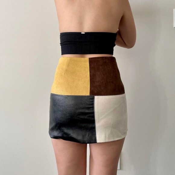 Vintage Colour Block Patchwork Mini Skirt - Picture 3 of 3